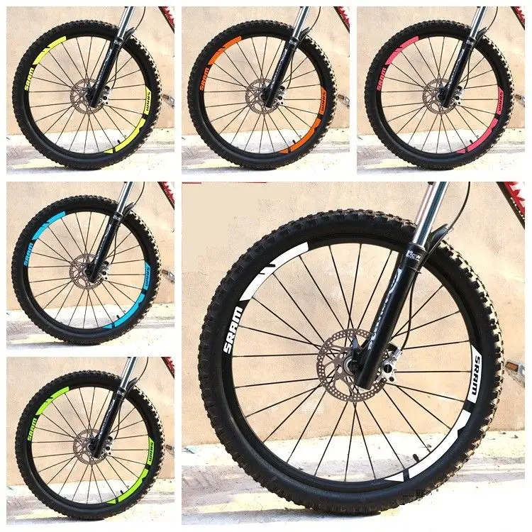 

Bicycle SRAM Two Wheels Rim Stickers for Mountain Bike MTB Cycling Race Decals 26 / 27.5 / 29er
