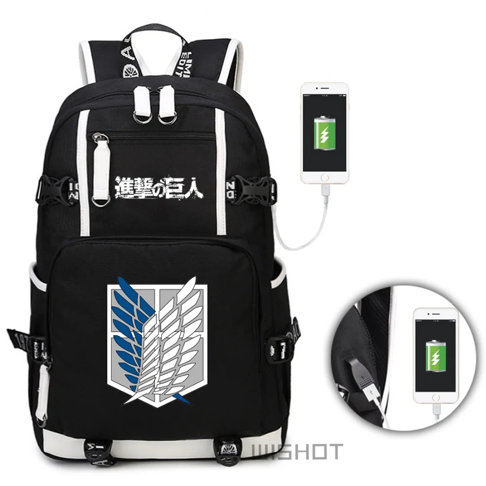 1 Attack on Titan Merch Backpack Oxford School Bag Teenager Bag Travel Backpack Three Piece Set Bag