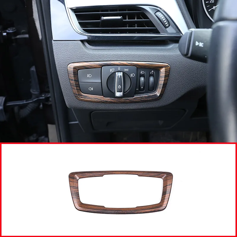 Сосновая древесина зерна для BMW X1 F48 2016 2018 X2 F47 ABS головной светильник кнопка