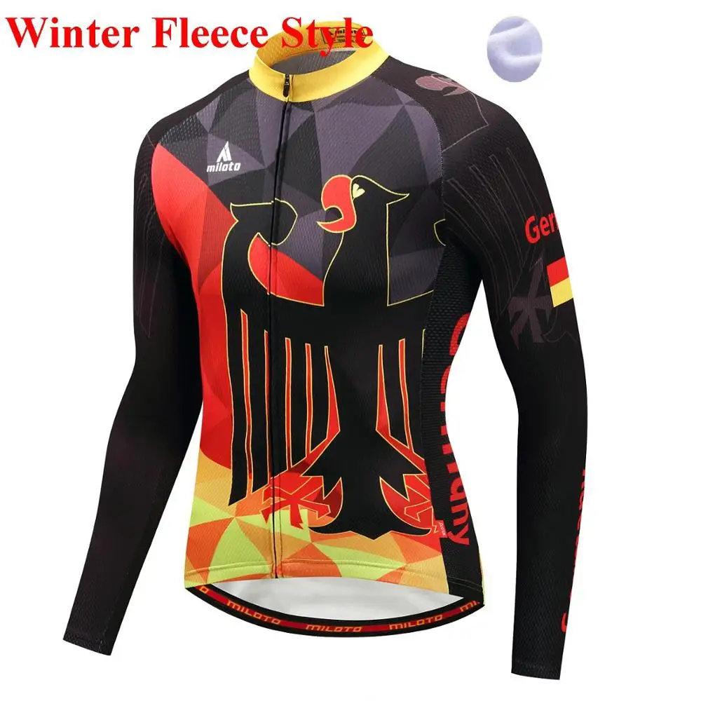 Winter Long Jersey Германия Pro Велоспорт Джерси с длинными рукавами для велоспорта Одежда быстросохнущая дышащая MTB Одежда для езды на велосипеде - Цвет: Winter Long Jersey