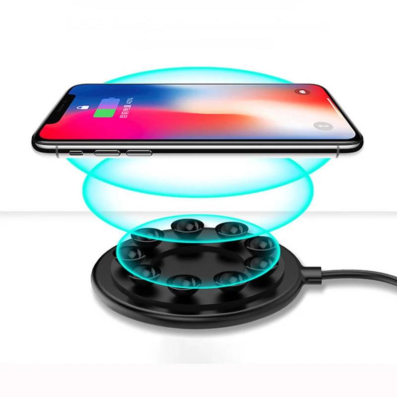 

Portable mobile wireless charger fast charge pad Qi 9 phone sucker 10W for iPhone XS MAX XR 8P 7P YXG for Samsung S9 plus Huawei