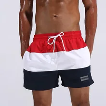 Мужские широкие полосатые мини-брюки пляжные быстро высыхает, дышащая ткань Водонепроницаемые шорты для бега короткие пляжные брюки