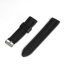 Delle Donne degli uomini di 24 millimetri Nero Della Vigilanza Del Silicone Della Cinghia Della Fascia Del Braccialetto Per Lo Sport Della Vigilanza horlogeband bande de montre cinturino