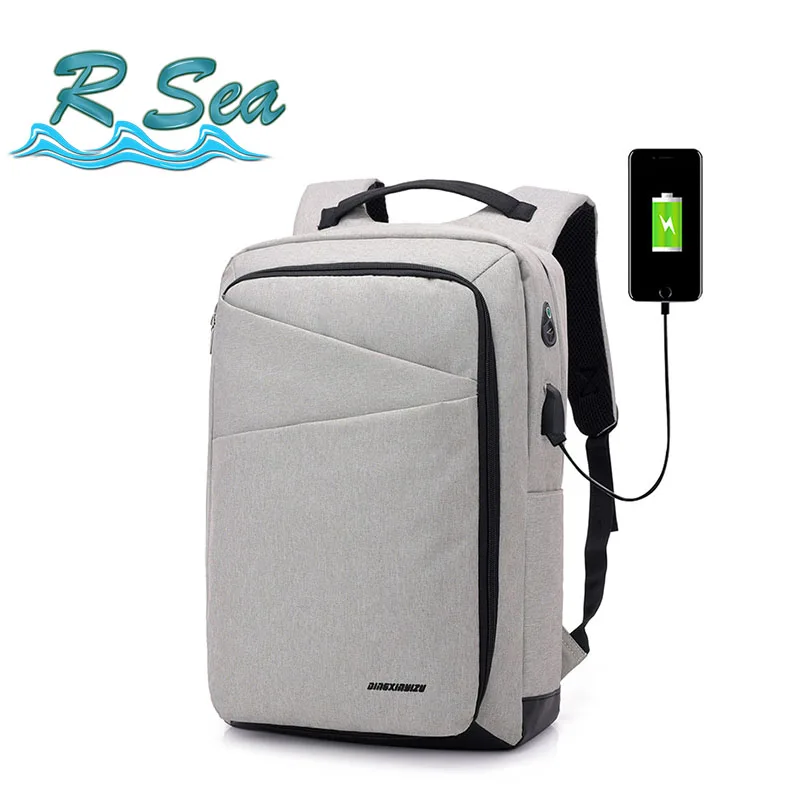 

Breathable Backpack men zipper simple student bag fashion usb computer bag leisure travel charging backpack