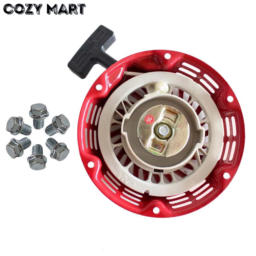 Pull Recoil Starter with Screw For GX120 GX160 GX168 GX200 4/5.5/6.5 HP Lawn Mower Engine Motor Part Home | Инструменты