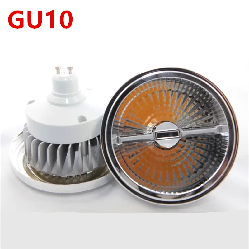조도 조절식 LED 스포트라이트, COB LED 다운라이트, AR111, QR111, GU10, G53 베이스 LED 전구, AC110V, 220V, DC12V, 10 개/로트, 15W