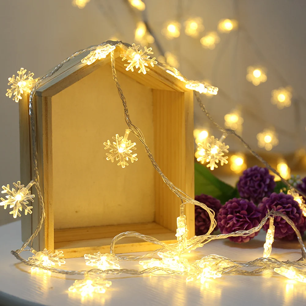 5M USB 3AA Battery Christmas Lights Snowflake Lamp Holiday Lighting For Indoor/Wedding Party Decoration Curtain String Lights 5M USB 3AA Battery Christmas Lights Snowflake Lamp Holiday Lighting For Indoor/Wedding Party Decoration Curtain String Lights
