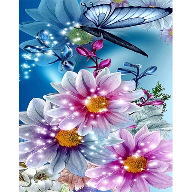 100% Full 5D Diy Daimond Painting Cross-switch Butterflies&ampFlowers Diamond Square/Round Rhinestones Embroidery | Дом и сад