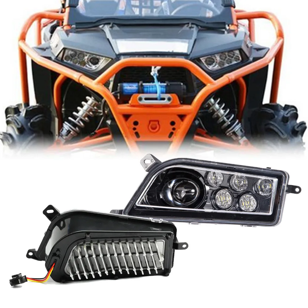 Black Polaris RZR 1000 LED Headlight 2015 2017 Polaris RZR 900