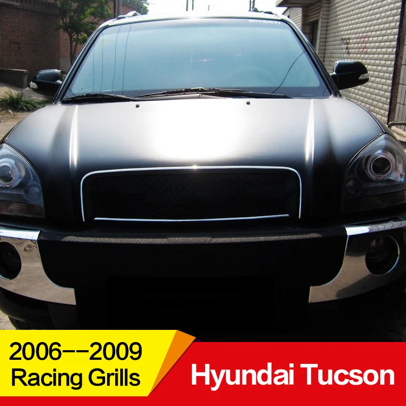 Используется для hyundai Tucson Racing Grills 2006-2009 год углеродного волокна/FRP Refitt Передняя Центральная гоночная решетка крышка без логотипа автомобиля