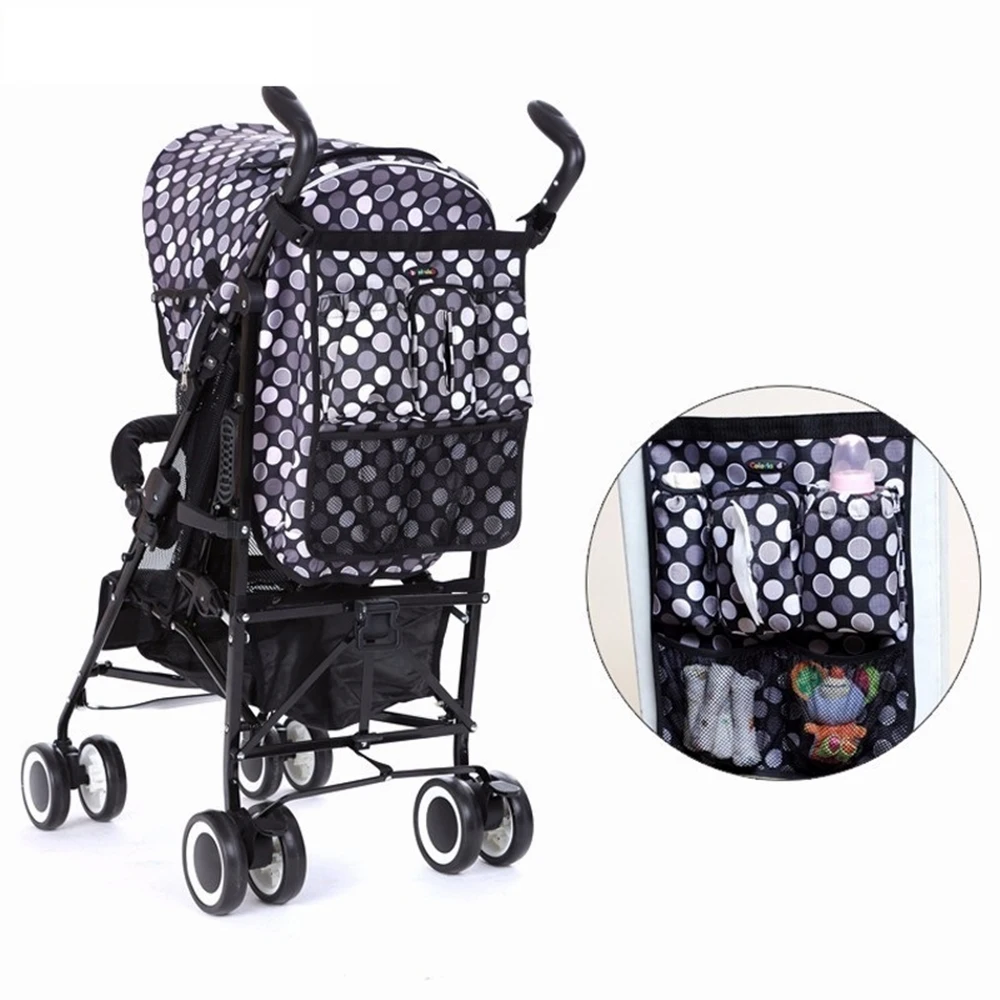 COLORLAND Baby Stroller Bag Hanging Bags Organizer Insulated Bottle Storage Diaper Bags For Pram Car Seat Back Travel Nappy Bag