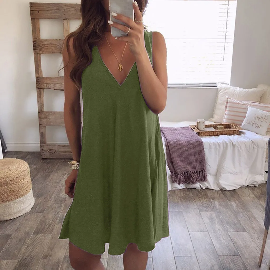 

Fashion Summer Chiffon Short Mini Dress Spaghetti Strap Sleeveless Loose Casual Dress Women Party Beach Dress Vestido de festa