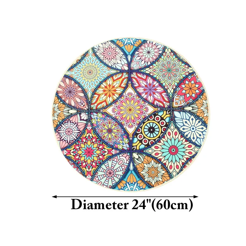 Круглый коврик для гостиной, компьютерный стул, коврик для двери, Цветочные ковры, ковер для спальни, детские коврики для игр, домашний текстиль, Decr - Цвет: Diameter 24 inch