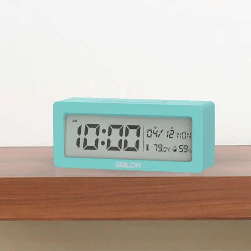 

LED Alarm Clock Digital Table Clocks Student Clock With Week Thermometer Hygrometer Electronic Calendar LCD Display Desk Clock