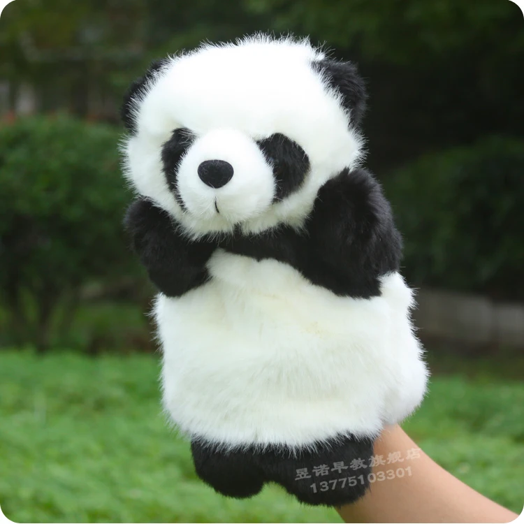 

1pc 26cm plush puppets animal lovely panda kindergarten story role pacify boy girl infant stuffed toy