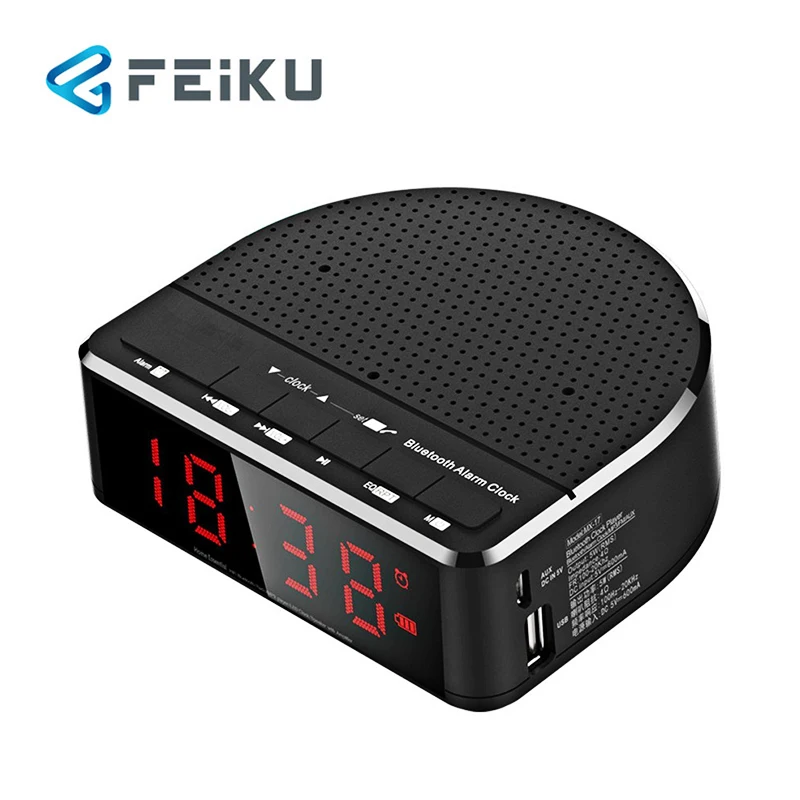 FEIKU MX-01 Горячее предложение цифровой Будильник Радио с Bluetooth динамик красный