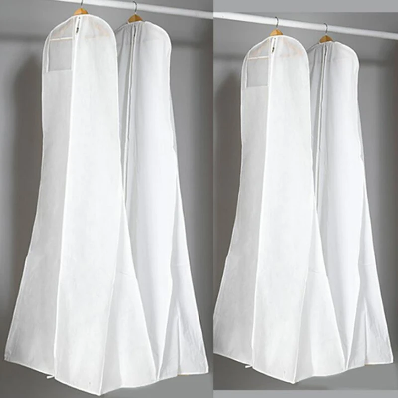 Высокое качество белый длинный свадебный Dess пылезащитный мешок вечернее платье пылезащитный чехол Свадебная сумка для хранения одежды для одежды