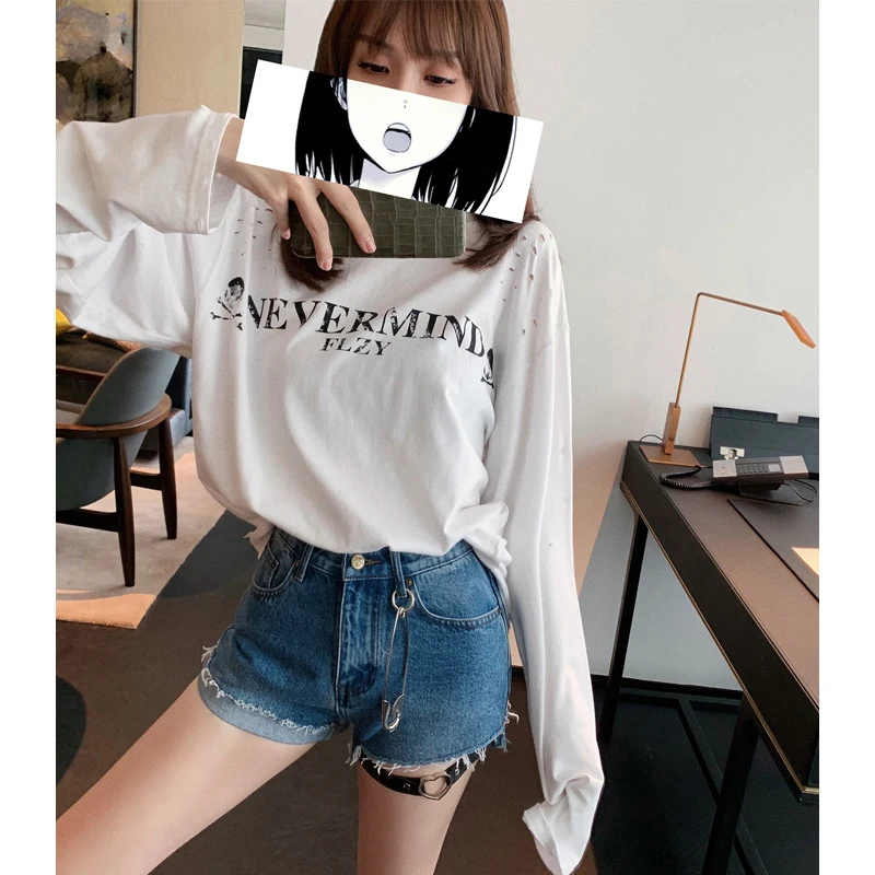 Женские джинсовые шорты сексуальные Асимметричные в уличном стиле с высокой