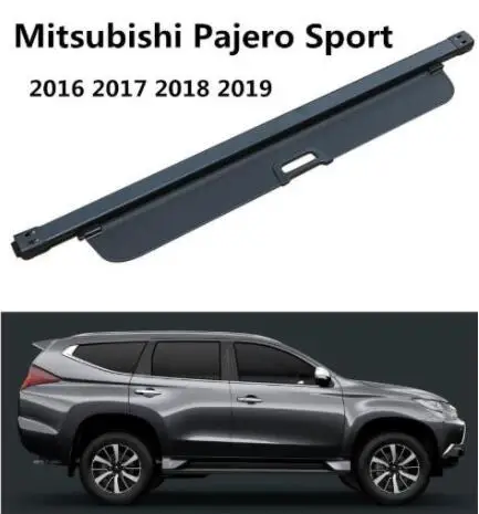 

High Qualit Car Rear Trunk Cargo Cover Security Shield Screen shade Fits For Mitsubishi Pajero Sport 2016-2019(black, beige)