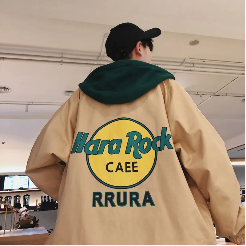 

Fashion Casual Men's Jacket Spring And Autumn New M-5XL Color Matching Loose Coat Jacket Black Khaki Personality Youth Popular