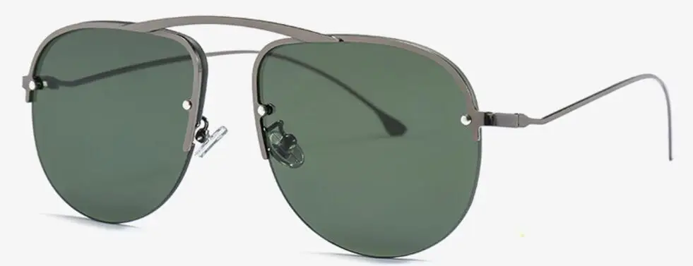 Женские солнцезащитные очки в стиле ретро, роскошные брендовые металлические Однолучевые солнцезащитные очки, мужские Модные зеркальные солнцезащитные очки "кошачий глаз" для девушек UV400 - Цвет линз: C4 gray green