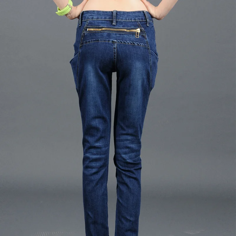 Весенние корейские штаны-шаровары, свободные джинсы, женские штаны, тонкие, тонкие, женские, плюс размер, одноцветные, благородные, джинсовые брюки MZ994