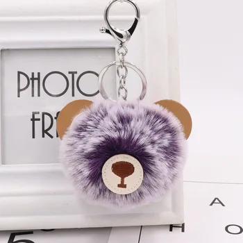 

New Mini Plush Kawaii Bear Fur Ball keychain Cute Fashion Kids Plush Dolls Pom Pom Soft fluffy Charm Baby For Girls Women gift