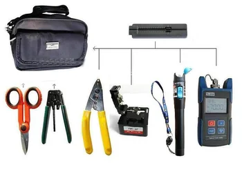 

FTTH TOOL SET 8 In 1 Fiber Optic Tool Kit With Fiber Cleaver Same as Jilong and Optical Power Meter 1mW Visual Fault Locator