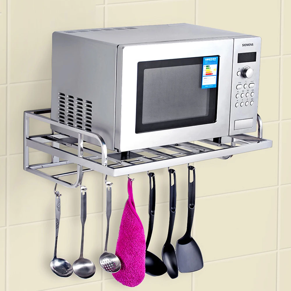  A1 304 stainless steel microwave oven rack kitchen rack wall hanging oven bracket kitchen wall hang - 32913659169