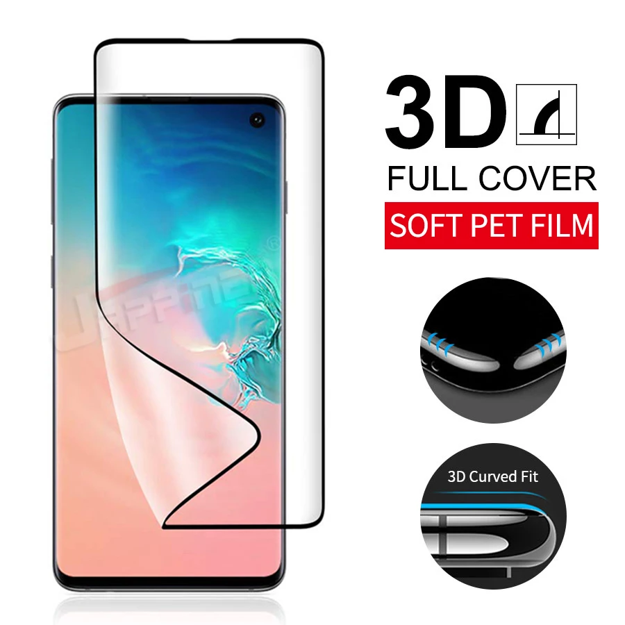 

Jappinen 3D Full Cover Screen Protector For Samsung Galaxy S10 S9 S8 Plus S10e S7 Edge Sof Plating PET Film (Not Tempered Glass)