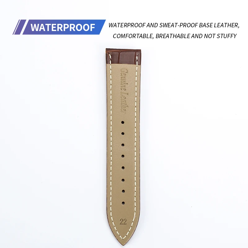 Кожаный ремешок для часов Универсальный Бабочка Пряжка стальной ремешок для часов с пряжкой длина коричневый 12 мм-24 мм