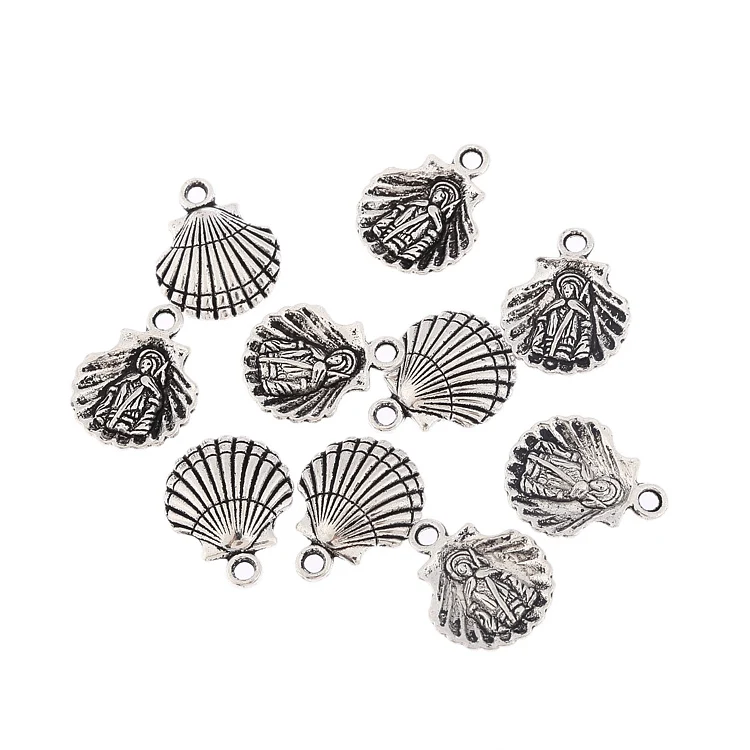 Buy 10pcs antique tibetan silver men people clam shell