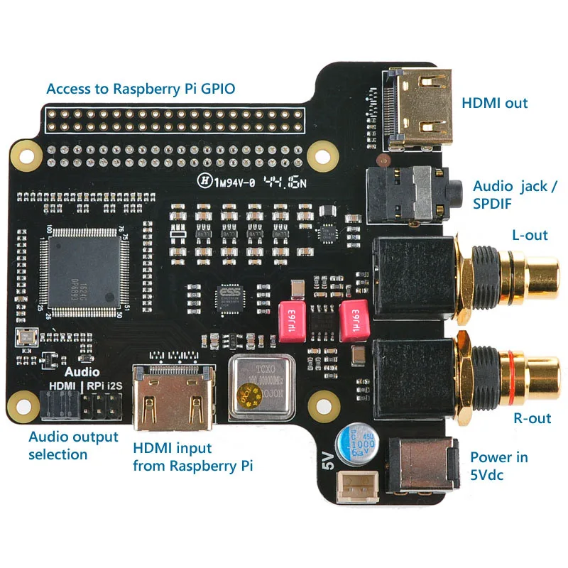 Малина Pi X4000 ES9018K2M hifi плеер ЦАП Плата расширения HDMI I2S для Raspberry 3 Модель