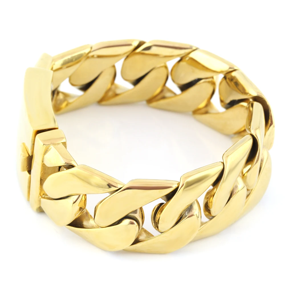mens fashion bracelets Gold Stainless Steel Bracelet&Bangle Charm Chain