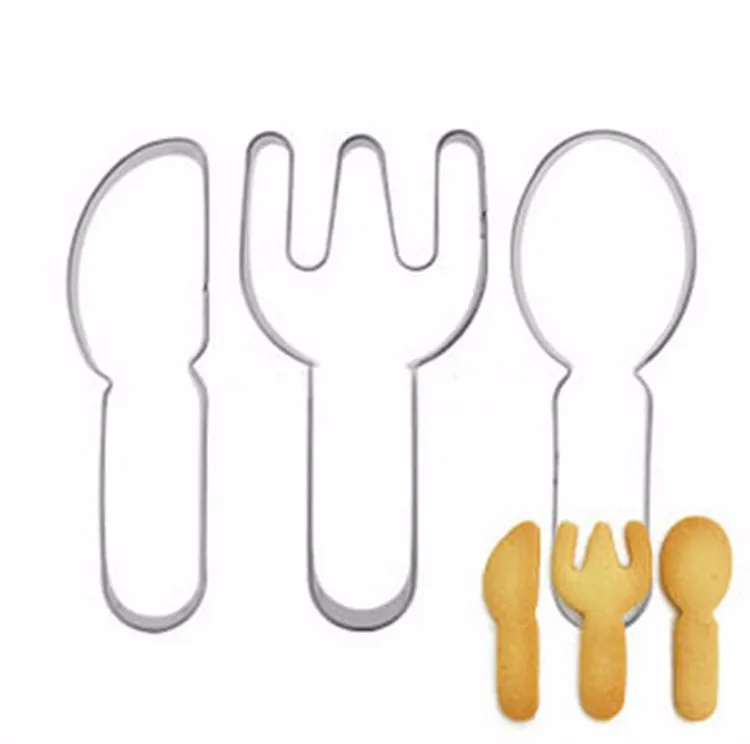 1pcs Stainless steel Spoon fork Shape Cookie Cutter Cake Decorating