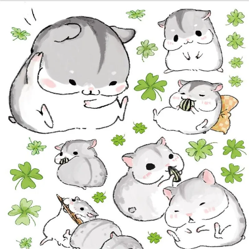 cartoon hamster home furnishing ornament cute little stickers posted