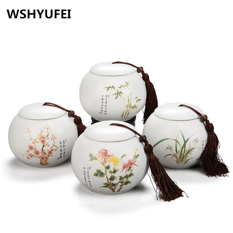 Storage tank Ceramic Food Box With Cover Top Grade Crackle jingdezhen