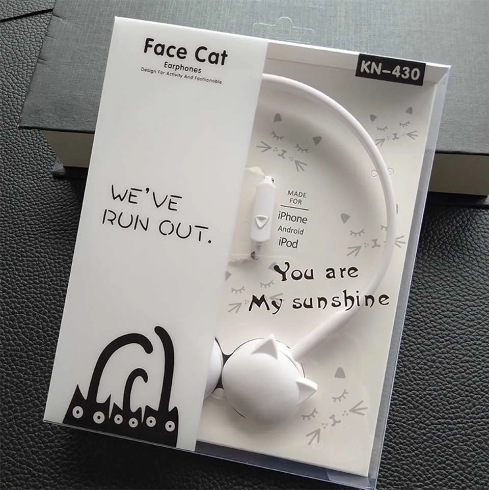 Chiclits Cute Cat Headphones 3.5mm Common Wired Music Sport  Headset 1.2m With Mic Headphone for ipod Mobile Phone MP3 for Girls Child Gifts (19)