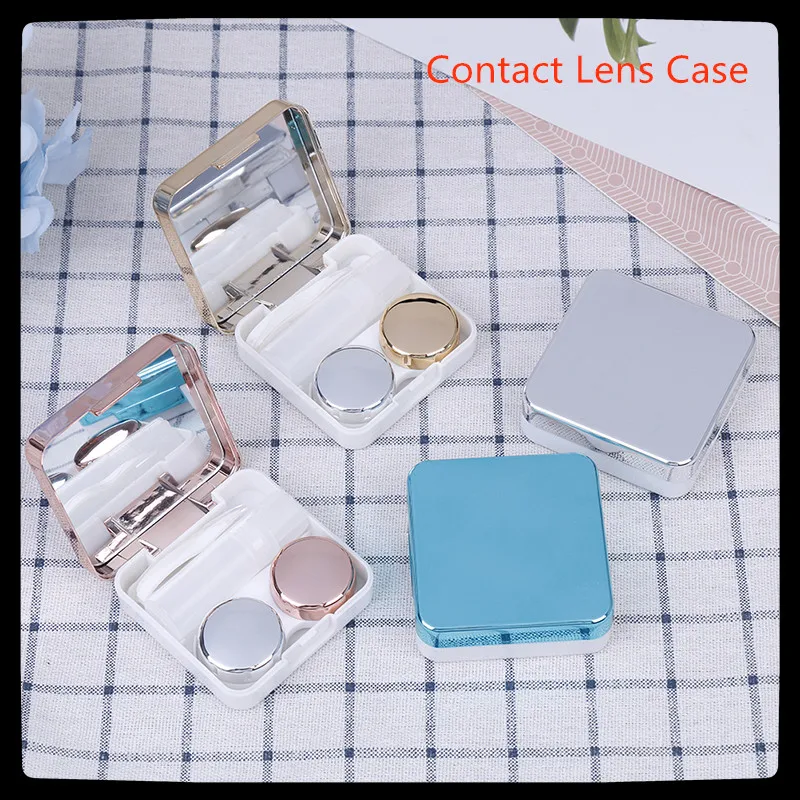 

New Colored Contact Lens Case With Mirror Lovely Women Eyes Contact Lens Container Travel Kit Box Colored Contact Lenses Box