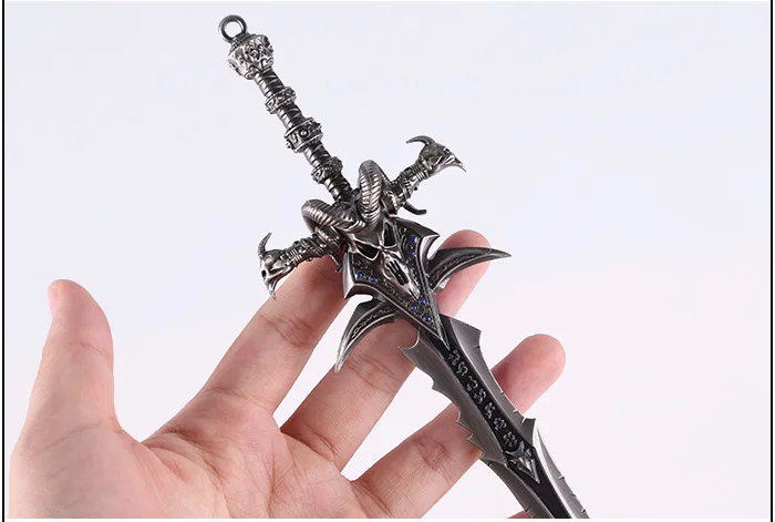 22 см или 30 см Высокое качество сплав Frostmourne меч инкрустированный синий бриллиант, WOW Lich King Arthas оружие Модель с носителем инструмента