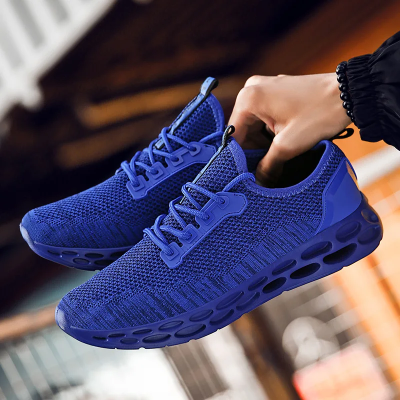 

Men's shoes casual flying woven breathable Zapatillas Hombre Deportiva spring work shoes male 2019 new Chaussure men's blue red