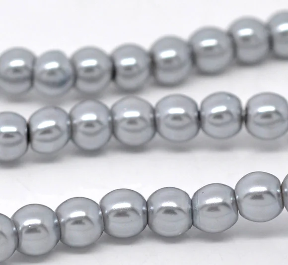

Glass Loose Beads Round Silver-gray Color About 6mm Dia,Hole: Approx 1mm,82cm ,1 Strand(Approx 145 PCs/Strand) new