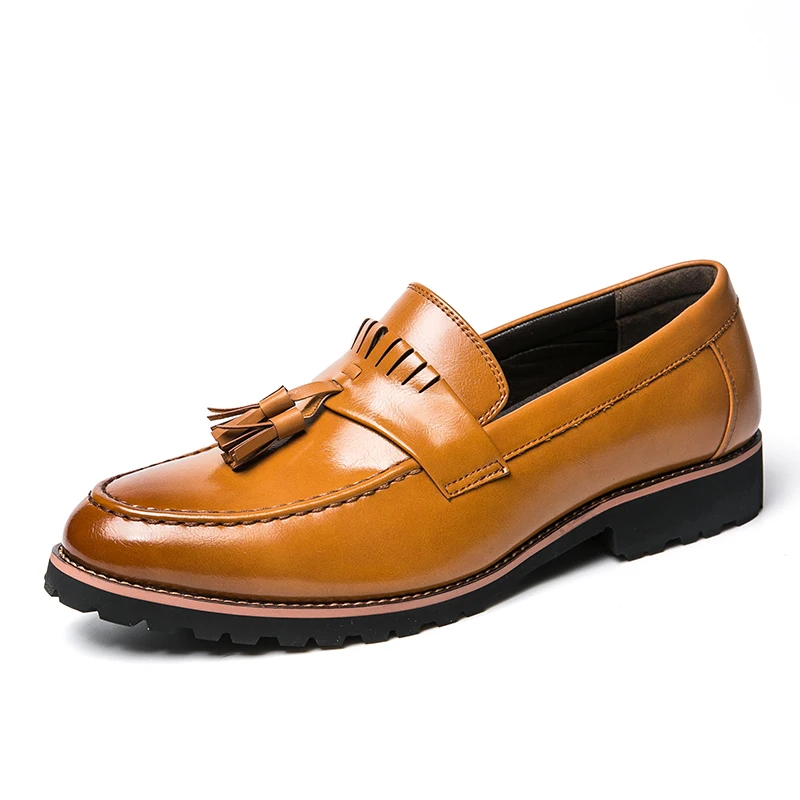 De Chaussures En Gland Marche Slip Bureau Masculine Mode Automne Cuir borwn Black Yeinshaars Hommes on Mocassins 2019 Nouvelle Printemps Casual wZE56tq