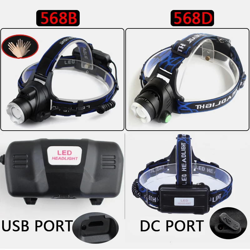 Светодиодный налобный фонарь Litwod Z20 18650 лм с ИК датчиком|led headlamp zoom|led headlamphead flashlight |