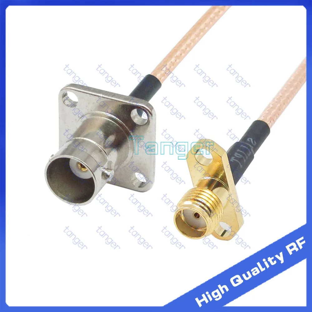 

BNC female jack 4four hole panel to SMA female jack 2two hole panel Straight 8" 20cm RG316 RF Coaxial Pigtail Low Loss cable