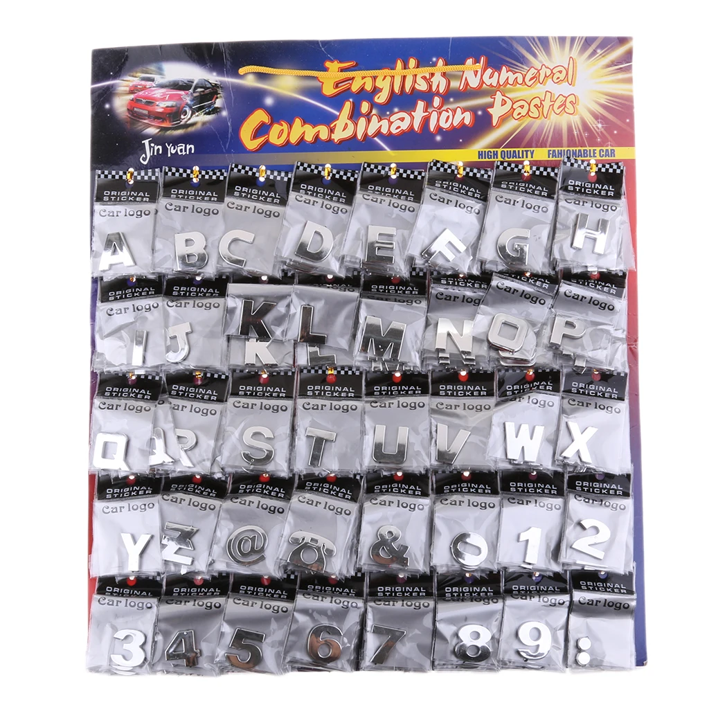

200 Piece Self adhesive 3D Chrome Car Emblem Badge Decal Car Alphabet Letters Number Sticker Automotive Exterior DIY Accessories