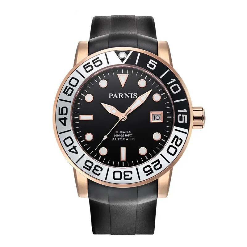 Parnis Sailer Seriers Mens Silicone Watchband Sport Fashion Automatic Auto-Wind Mechanical Watch Wristwatch Parnis Sailer Seriers Mens Silicone Watchband Sport Fashion Automatic Auto-Wind Mechanical Watch Wristwatch