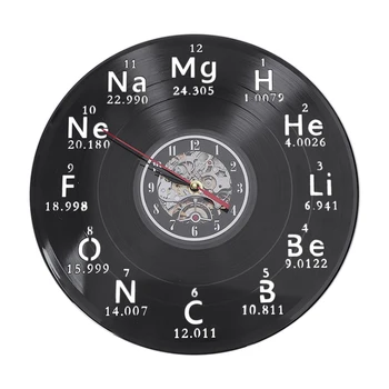 

Chemical Periodic Table Vinyl Record Wall Clock Chemistry Math Formula Science Wall Clock Geek Graphic Classroom