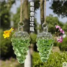 Креативная прозрачная стеклянная ваза с подвеской для вина, Гидропонные цветы, модная домашняя ваза