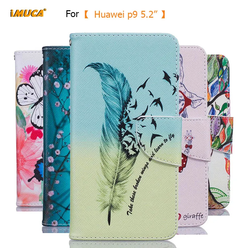 For Huawei p9 Case Cover Luxury PU Leather Flip Wallet Magnetic Mobile Phone Bag Holder with Card Holders iMUCA | Мобильные телефоны